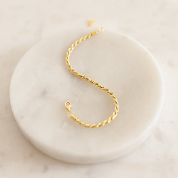 Non-tarnish Gold Rope Chain Bracelet Waterproof Jewelry Gold bracelet stack CUTE - Picture 3 of 14